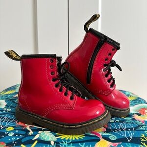 SOLD LOCAL Dr. Martens Cherry Red Brooklee Combats Toddler Size 7